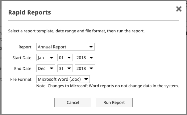 rapid reports screenshot