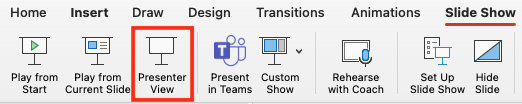 Power Point Presenter View Button